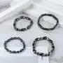 YADOCA 8 Pcs Hematite Magnetic Bracelets Set for Men Women Tigers Eye Bead Bracelet Colorful Elastic Bracelet