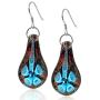 Handmade Murano Inspired Light Blue Flower Teardrop Glass Earrings by BESHEEK │Handcrafted Blown Hypoallergenic Artisan Lampwork Italian Style Jewelry