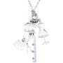 NEWEI Cute Enamel Alloy Tailor Tools Sewing Machine Scissors Pendant Necklace Collar Chain Fashion Jewelry for Women Girls Gift