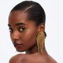 Crystal Beads Earrings Women Ethnic Jewelry Handmade Elegant Big Long Beads Earrings