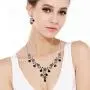 EVER FAITH Flower Leaf Necklace Earrings Set Austrian Crystal EVER FAITH Flower Leaf Necklace Earrings Set Austrian Crystal