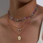 ZWGYS Evil Eye Necklace Gold Layered Necklace for Women Long Necklaces Gold Choker Necklaces Y Shape Pendant Necklace Multilayer BlueEye Necklace