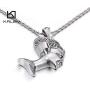 Davitu Ethnic Ancient Egypt Queen Nefertiti Pendant Neklace for Men Stainless Steel Egyptian Women with Hat Necklace Jewelry - (Metal Color: KP56529-BD, Length: 60cm 23.6 inches)