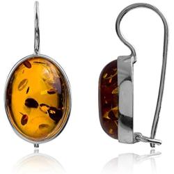 Ian and Valeri Co. Amber Sterling Silver 925 Classic Oval Earrings