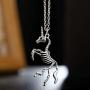 Silver Unicorn Skull Pendant Earrings Necklace Set Long Gothic Silver Snake God Unicorn Mens Halloween Accessories