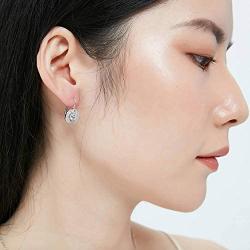 BERRICLE Rhodium Plated Sterling Silver Cubic Zirconia CZ Art Deco Leverback Fashion Dangle Drop Earrings