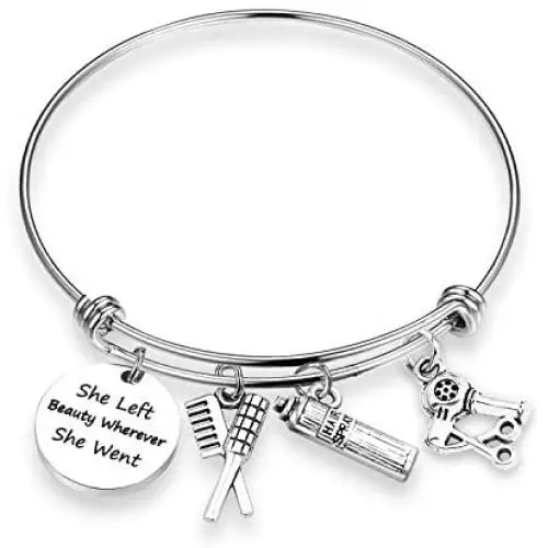 Eigso Hairdresser Bracelet Keychain She Left Beauty Wherever She Went Hair Stylist Bracelet Keychain Graduation Gift for Hairdresser Appreciation Employee Gift Eigso Hairdresser Bracelet Keychain She Left Beauty Wherever She Went Hair Stylist Bracelet Keychain Graduation Gift for Hairdresser Appreciation Employee Gift