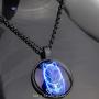 Wolf Charm Necklace Glowing Eyes Halloween Chain Pendant Unique Gifts