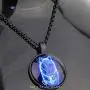 Wolf Charm Necklace Glowing Eyes Halloween Chain Pendant Unique Gifts Wolf Charm Necklace Glowing Eyes Halloween Chain Pendant Unique Gifts