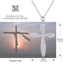 NINAMAID Cross Necklace for Women 925 Sterling Silver Sideways Pendant Necklace Jewelry Fashion Adjustable Chain for Teen Girls with Gift Box for Her