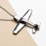 Fanery Sue Stereoscopic Aircraft Model Personalized Necklace Custom Engraved Name Pendant Necklace Pilot Gift