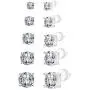 TIFMOCO Stud Earrings Set,5 Pairs Round Clear Cubic Zirconia Stud Earrings Pack Birthday Gilt for Women Girls TIFMOCO Stud Earrings Set,5 Pairs Round Clear Cubic Zirconia Stud Earrings Pack Birthday Gilt for Women Girls
