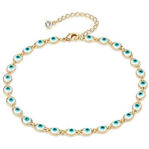 Fettero Chain Anklet Gold Satellite Bead 18K Gold Plated Boho Beach Simple Minimalist Foot Jewelry