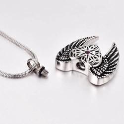 COCO Park Eagle Wing Love Heart Cremation Jewelry Memorial Urn Pendant Ashes Keepsake Necklace