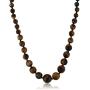 Gem Stone King 10mm Tiger Eye Brown Color Cross Cut Bead Necklace Bracelet and Earrings Set