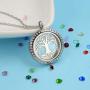 AZNECK Tree of Life Floating Charm Living Memory Lockets Pendant Necklace Stainless Steel Toughened Glass Gifts for Mom Family