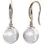 Cate & Chloe Betty 18K White Gold Plated Freshwater Pearl Earrings with Swarovski Crystals, Beautiful Classic Pearl Drop Dangle Earrings, Womens Special Occasion Jewelry