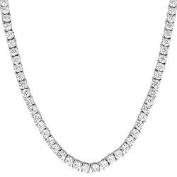 Bling Bling NY Unisex 4mm Real Solid 925 Sterling Silver Tennis Chain CZ One Row Choker Necklace 16-30'' Bracelet 6.5-9 Anti-Tarnish