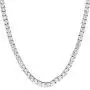 Mens 4mm Real Solid 925 Sterling Silver Tennis Chain Iced Out Tennis Necklace & Bling Cubic Zirconia Egyptian ANKH Cross Pendant