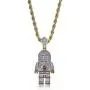 MOLEK Hip Hop 18K Gold Plated Micro Pave AAA CZ Astronaut Pendant Necklace with 24 Stainless Steel Rope Chain Iced Out Jewelry for Men and Women MOLEK Hip Hop 18K Gold Plated Micro Pave AAA CZ Astronaut Pendant Necklace with 24 Stainless Steel Rope Chain Iced Out Jewelry for Men and Women
