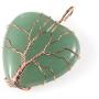 Top Plaza Natural Healing Crystals Necklace Tree of Life Wire Wrapped Stone Heart Pendant Necklaces Reiki Quartz Jewelry for Womens Girls Ladies