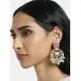 Aheli Fancy Bollywood Party Festive Wear Simulated Stone Studded Enamel Chandbali Drop Dangle Earrings Indian Wedding Fashion Jewelry for Women Girls