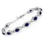 Gem Stone King 925 Sterling Silver Blue Sapphire Womens Tennis Bracelet, 9.71 Cttw, Gemstone Birthstone, 7 Inch with 1 Inch Extender