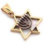 GUNGNEER Star of David Menorah Necklace Stainless Steel Charm Keel Chain Religious Jewish Jewelry for Men Women
