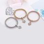 3PCS Gold/Silver/Rose Gold Corn Chain Bracelet Crystal Multilayer Charms stretch bracelet For Women Girls