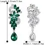 BriLove Womens Bohemian Boho Crystal Flower Wedding Bridal Chandelier Teardrop Bling Dangle Earrings