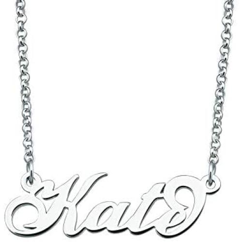 Jesse Ortega Name Necklace Sterling Silver Personalized Semi-Customized Nameplate Necklace