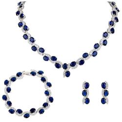 EVER FAITH Silver-Tone Zircon Wedding S-Shaped Necklace Earrings Bracelet Set