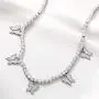 KissYan Butterfly Tennis Chain Necklace , 18K White Gold Plated Diamond Butterfly Tennis Choker Bling Iced CZ Butterfly Necklace Silver Gift for Women Girl KissYan Butterfly Tennis Chain Necklace , 18K White Gold Plated Diamond Butterfly Tennis Choker Bling Iced CZ Butterfly Necklace Silver Gift for Women Girl