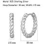 FANCIME Gold Plated Sterling Silver Twisted Cable Endless Hoop Earrings Fine Jewelry For Women, 18mm/ 0.7''