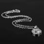 León Jewelry Moon Star Cubic Zirconia Pendant Necklace Charms Stainless Steel Elegant Gift for Women Mother Daughter Wife Girlfriend
