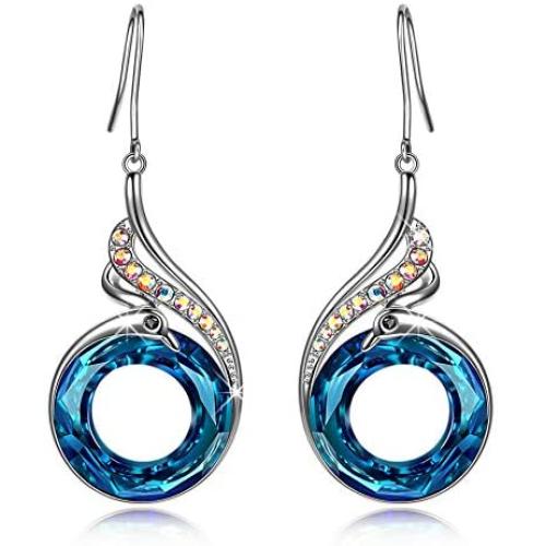 Kate Lynn Mothers Day Gifts for Women, Earrings for Women Nirvana of Phoenix Dangle Made with Crystals from Austria, Birthday Gift with Jewelry Box 1.1'' 0.6'', Symbol of Luck and Renewal