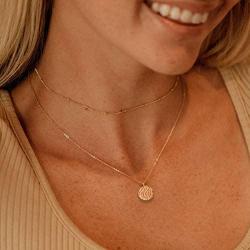 Bohemia Layered Necklace, Bar Coin Charm Pendant Neckalce Delicate Station Chain Multilayer Dics Bar Choker Necklaces for Women