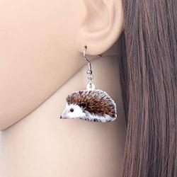 NEWEI Acrylic Hedgehog Earrings Drop Dangle Cute Animal Jewelry For Women Girls Teens Gift Accessories Charms