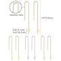 Cupimatch 3 Pairs Cross Tassel Threader Dangle Drop Earrings Set, Stainless Steel Ear Pierced Long Chain Earrings Set for Women Girls