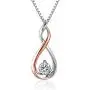 Angelady 925 Sterling Silver Infinity Necklace for Women with Jewellery Gift Box, Silver and Rose Gold Plated Friendship Pendant Necklace with 5A Cubic Zircon Birthday Gift