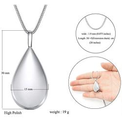 Love Infinity Memorial Teardrop Keepsake Ashes Necklace Urn Pendant Cremation Memorial Jewelry