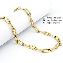 mask chain holder plated 14K rose gold paperclip jewelry face mask chain necklace lanyard for women & girls (2 pcs )