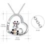 AOBOCO Cute Giraffe Necklace Sterling Silver Crescent Moon Heart Giraffe Pendant Embellished with Crystals from Austria - I Love You Forever, Birthday Anniversary Giraffe Jewelry Gifts for Women