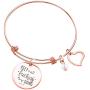 Jude Jewelers Stainless Steel Keep Fucking Going Adjustable Charm Inspirational Graduation Bangle Bracelet