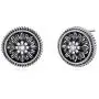 Sterling Silver Antiqued Sunflower Earrings Bohemian Oxidation Sunflower Earrings Vintage Jewelry for Women, Girl