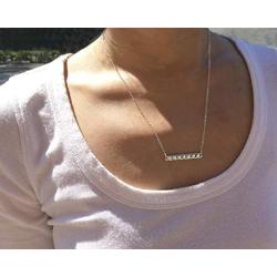 EFYTAL 70th Birthday Gifts for Women, 925 Sterling Silver Seven CZ Bar Necklace For Her, 7 Decade Jewelry 70 Years Old