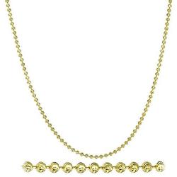 NYC Sterling Diamond Cut Italian 2mm Moon Cut Bead Chain in Solid Sterling Silver