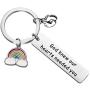 ENSIANTH God knew our hearts needed you Keychain Baby Shower Gift Gift for Rainbow Baby New Parents Gift