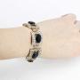 Masiter Sparkly Rhinestone Bracelet Obsidian Tennis Bracelet Wedding Bridal Bridesmaid Body Jewelry Accessories for Women and Girls