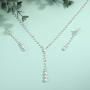 Unicra Bride Silver Bridal Necklace Earrings Set Crystal Wedding Jewelry Set Rhinestone Choker Necklace for Women and Girls (3 piece set - 2 earrings and 1 necklace)(NK070-2)